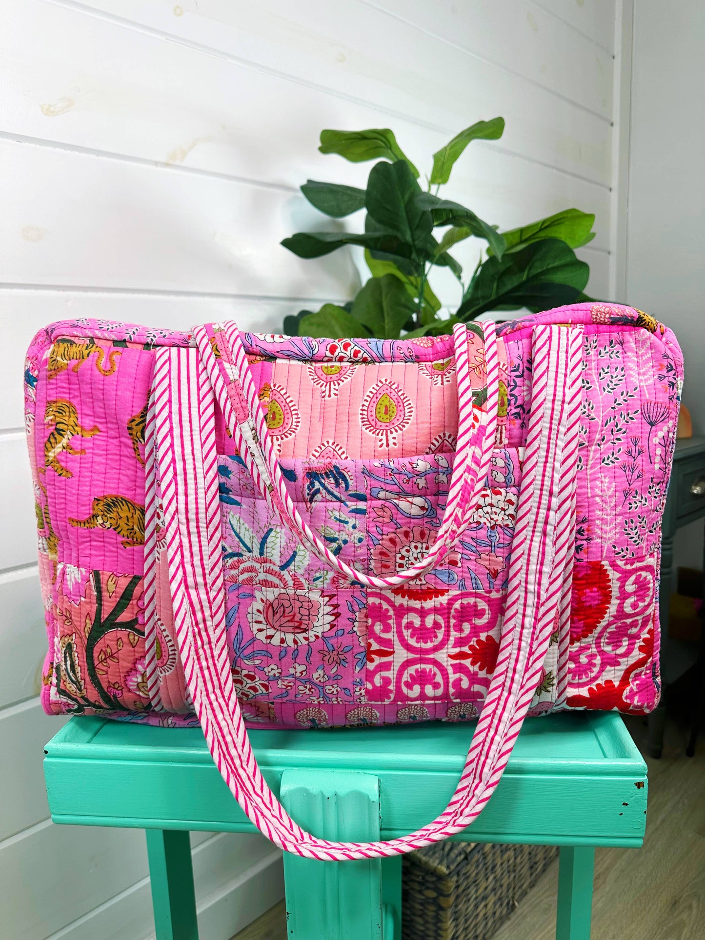Quilted Duffle Pink Patchwork
