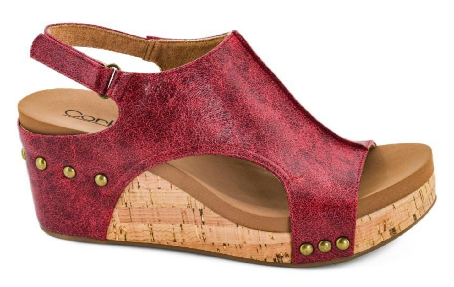 Carley Red Distressed