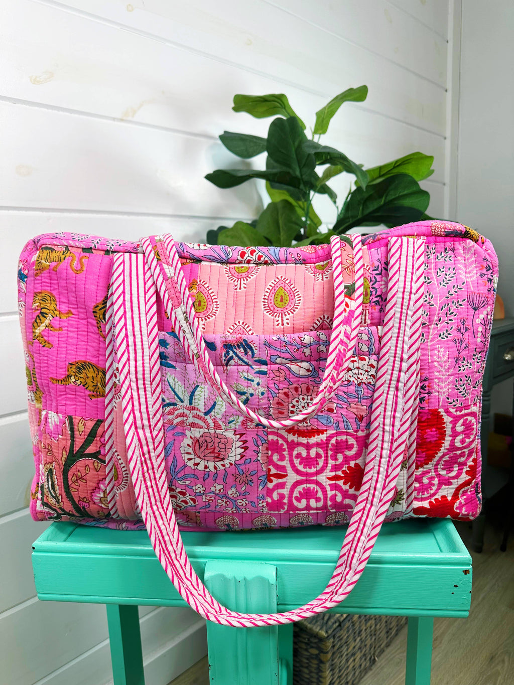 Quilted Duffle Pink Patchwork