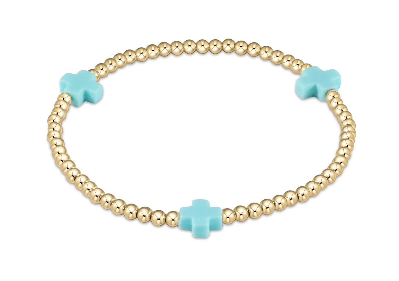 ENewton Turquoise Cross 3mm Bracelet