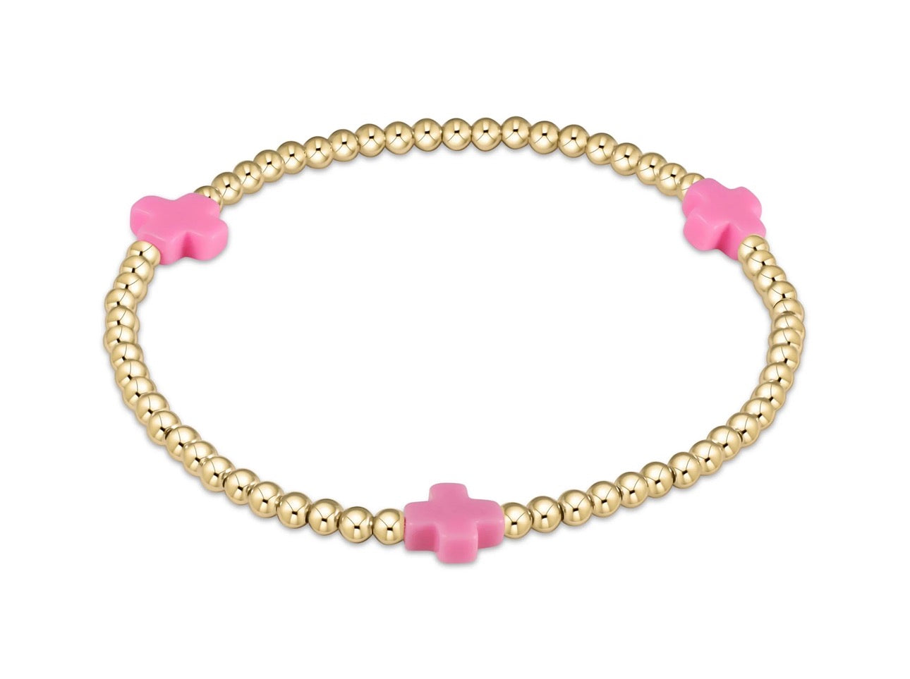 ENewton 3mm Color Cross Bracelet Bt Pink