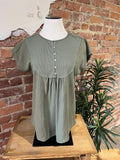 Olive Raw Edge Top