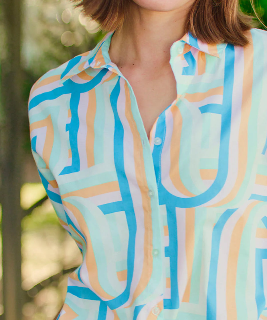 MM Goldie Blue Wave Top