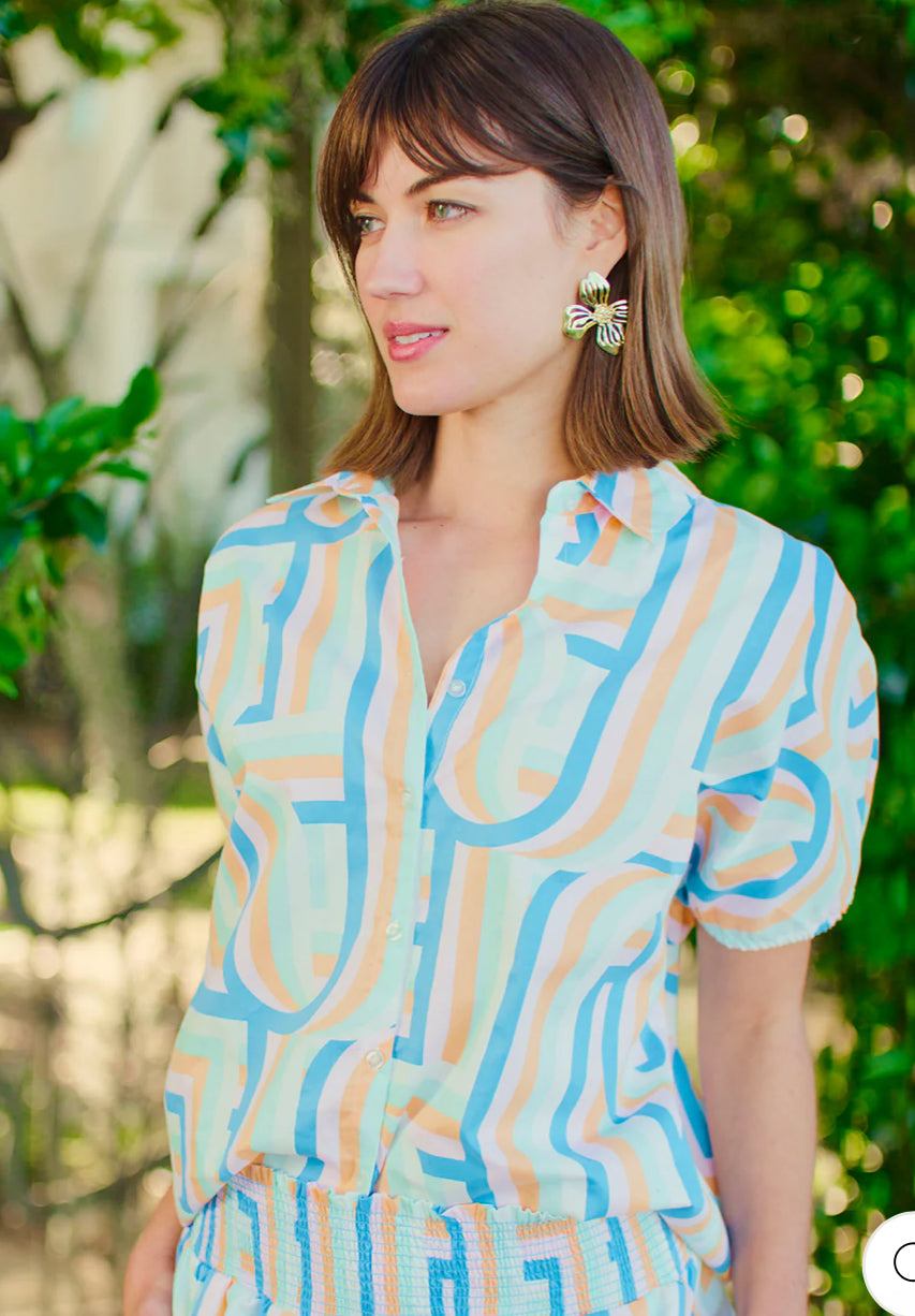 MM Goldie Blue Wave Top