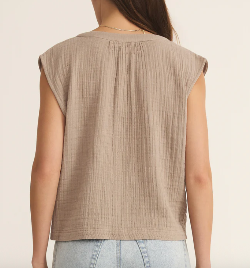 CliffSide V-Neck Gauze Top