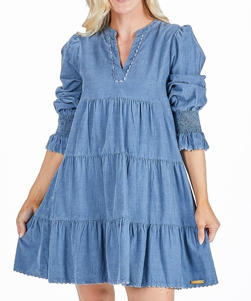 SS Blue Corduroy Dress
