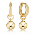 Huggie Gold 0.5" Hoop - Classic Gold 8mm Charm