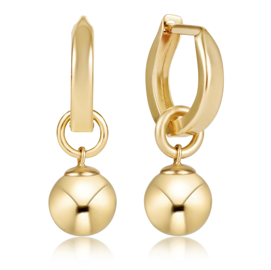 Huggie Gold 0.5" Hoop - Classic Gold 8mm Charm