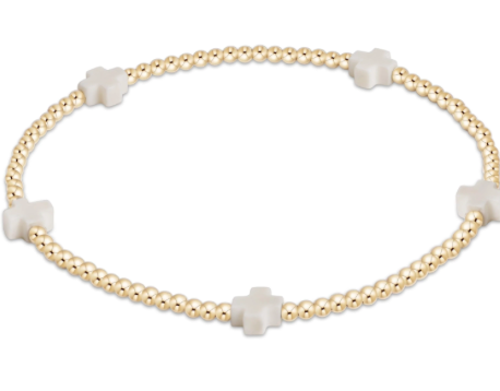Signature Color Cross Small 2mm Gold Bracelet