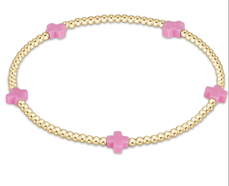 Signature Color Cross Small 2mm Gold Bracelet