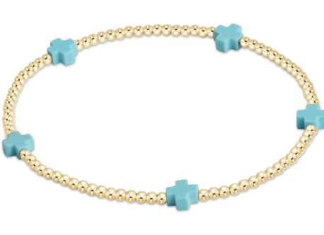 Signature Color Cross Small 2mm Gold Bracelet