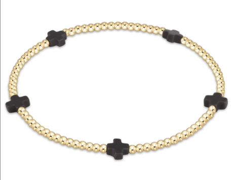 Signature Color Cross Small 2mm Gold Bracelet