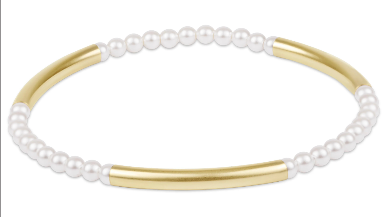 Bliss Bar Pattern Pearl 3mm Bracelet