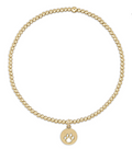 Classic Gold 2mm Bracelet - Paw Print Small Gold D