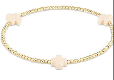 Signature Color Cross 2mm Gold Bracelet