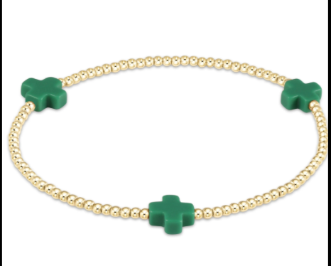 Signature Color Cross 2mm Gold Bracelet