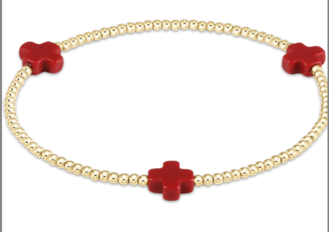 Signature Color Cross 2mm Gold Bracelet