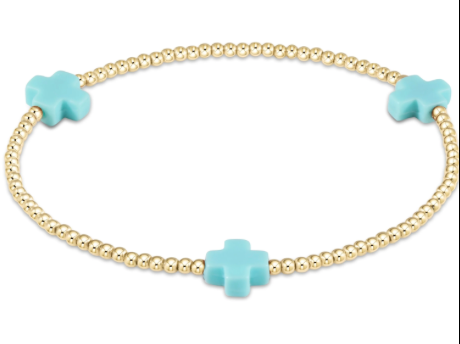 Signature Color Cross 2mm Gold Bracelet