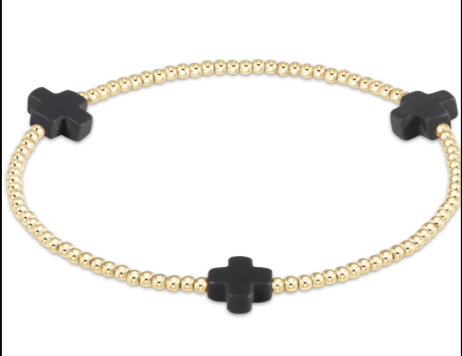 Signature Color Cross 2mm Gold Bracelet