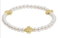 Signature Cross 4mm Pearl Bracelet - Gold