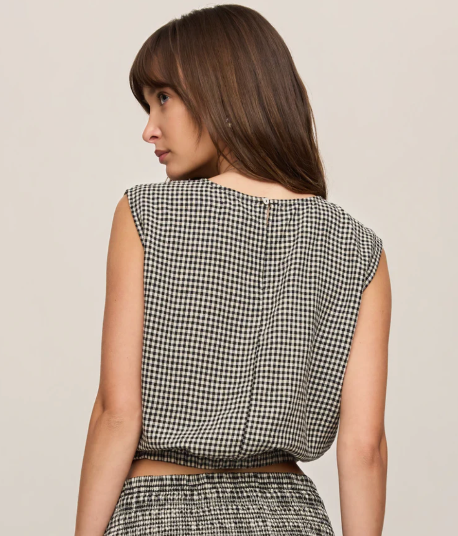 Merit Gingham Linen Top