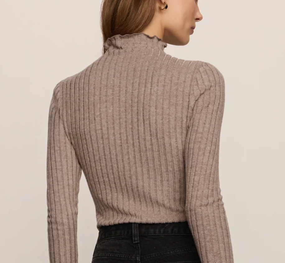 Hattie Silky Rib Mock Neck