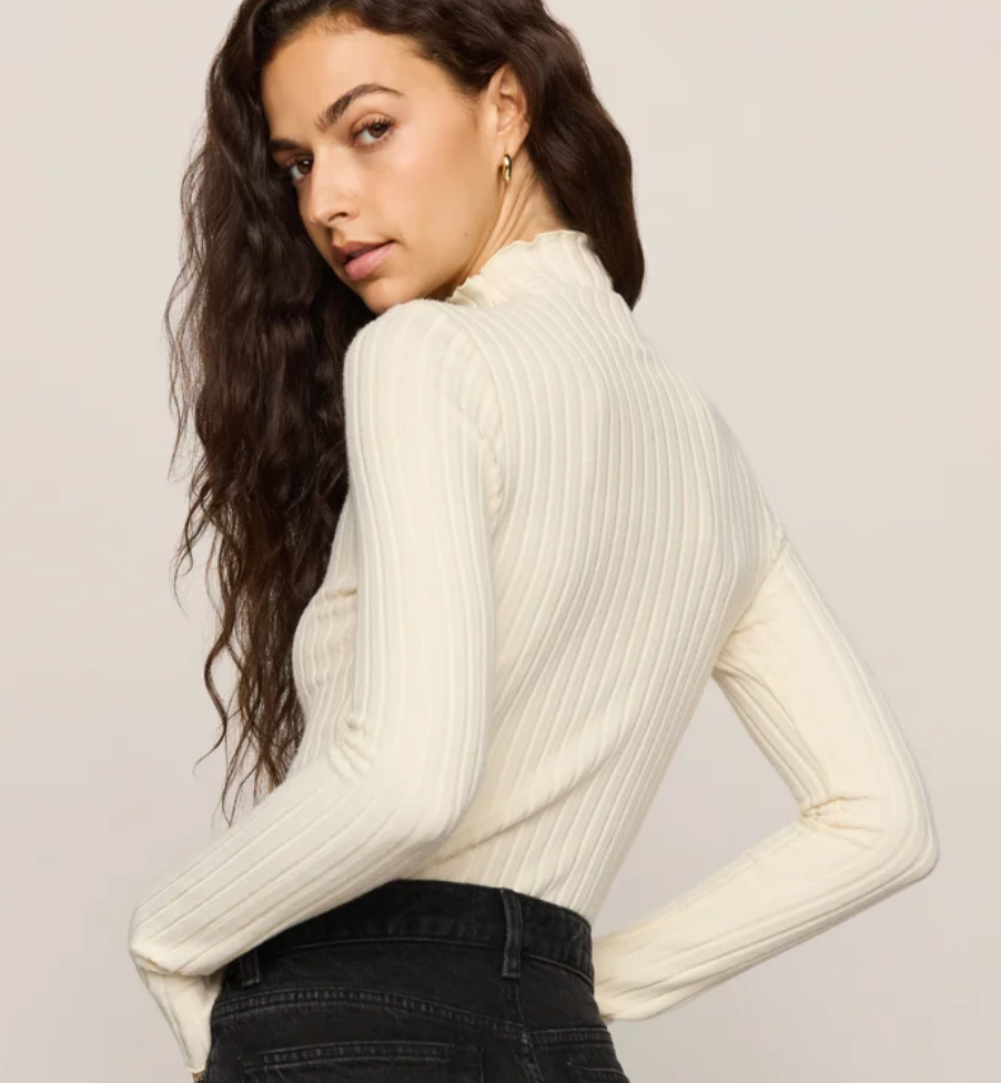 Hattie Silky Rib Mock Neck