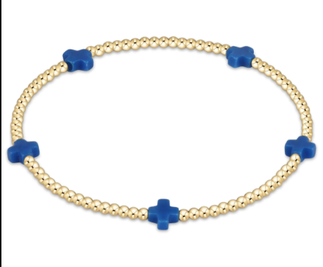 Signature Color Cross Small 2mm Gold Bracelet