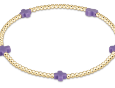 Signature Color Cross Small 2mm Gold Bracelet