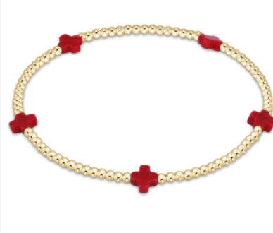 Signature Color Cross Small 2mm Gold Bracelet