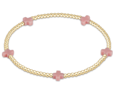 Signature Color Cross Small 2mm Gold Bracelet