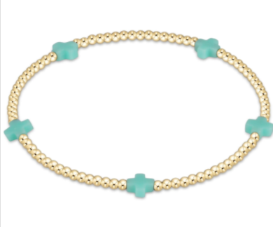 Signature Color Cross Small 2mm Gold Bracelet