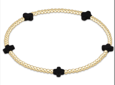 Signature Color Cross Small 2mm Gold Bracelet