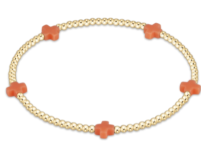 Signature Color Cross Small 2mm Gold Bracelet