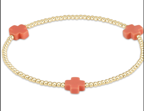Signature Color Cross 2mm Gold Bracelet