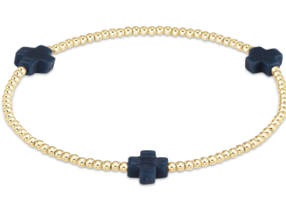 Signature Color Cross 2mm Gold Bracelet