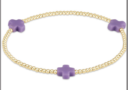 Signature Color Cross 2mm Gold Bracelet