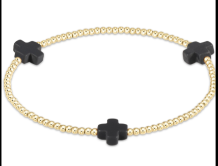 Signature Color Cross 2mm Gold Bracelet