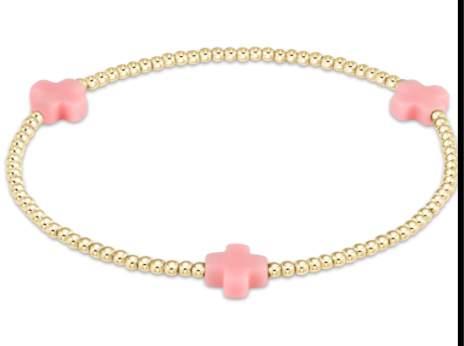 Signature Color Cross 2mm Gold Bracelet