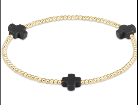 Signature Color Cross 2mm Gold Bracelet